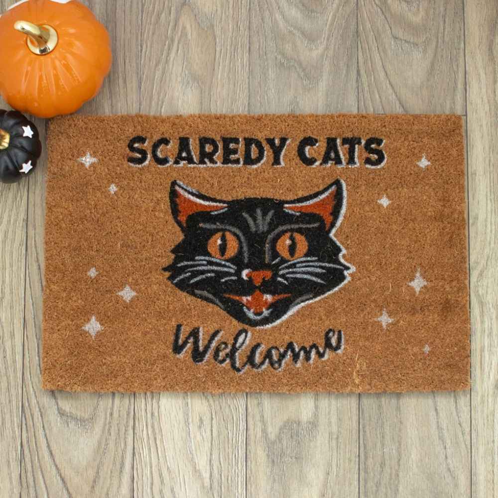 Something Different - Natural Scaredy Cats Welcome Doormat - Multicolours
